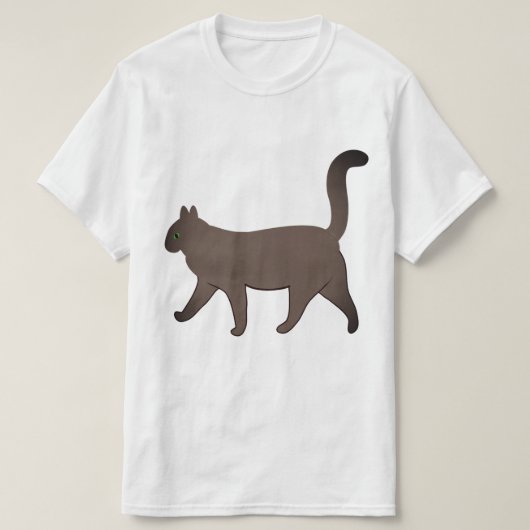 Cute Minimalist Cat Graphic | Simple Walking Cat  Tシャツ (デザイン正面)