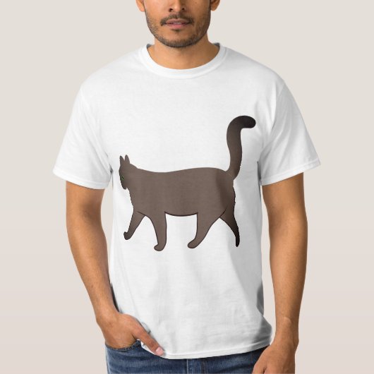 Cute Minimalist Cat Graphic | Simple Walking Cat  Tシャツ (正面)