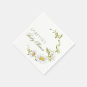 Cute Minimalist Daisies Floral Baby Shower  スタンダードカクテルナプキン (角)