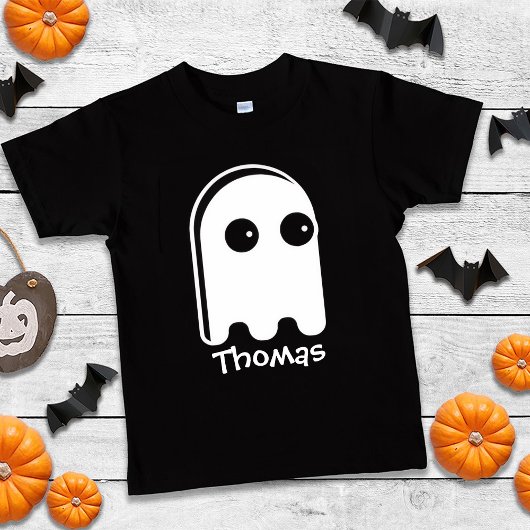 Cute Minimalist Ghost Personalizable Halloween boy Tシャツ