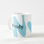 Cute Minimalist Monogram Personalized Mug TeaCup コーヒーマグカップ (正面左)