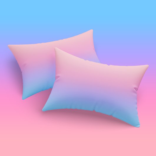 Cute Minimalist Pastel Pink Purple Blue Ombre  枕カバー