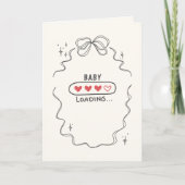Cute Minimalist Pregnancy Announcement カード (正面)