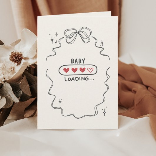 Cute Minimalist Pregnancy Announcement カード