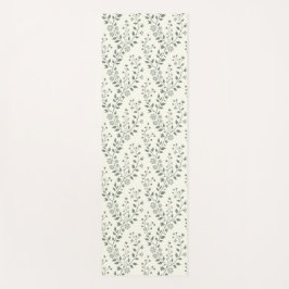 Cute Minimalist Sage Cream Floral Pattern ヨガマット