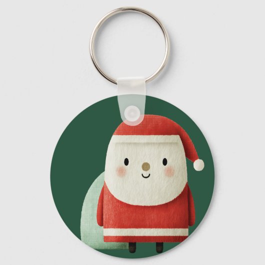 Cute Minimalist Santa Claus キーホルダー (正面)
