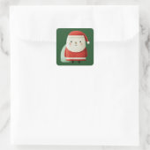 Cute Minimalist Santa Claus スクエアシール (バッグ)