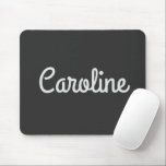 Cute Minimalist Script Typography Name Black White マウスパッド<br><div class="desc">Cute Minimalist Script Typography Name Black White Mouse Pad</div>