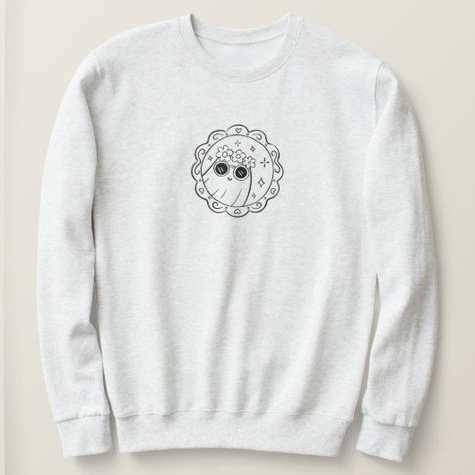 Cute Minimalist Spooky Coquette Halloween スウェットシャツ (デザイン正面)