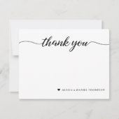 Cute minimalist thank you heart wedding couple ノートカード (正面)