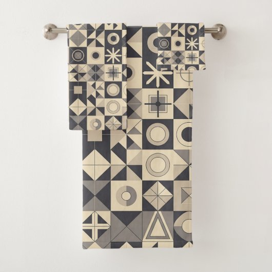 Cute minimalist tiled pattern バスタオルセット (インサイチュ)