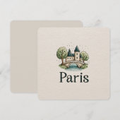 Cute Minimalistic Paris Skyline シーズンカード (正面/裏面)