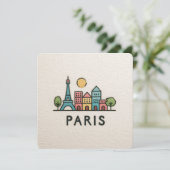 Cute Minimalistic Paris Skyline シーズンカード (スタンド正面)