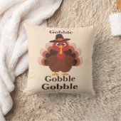 Cute Minimalistic Thanksgiving Funny Gobble Turkey クッション (ブランケット)