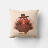 Cute Minimalistic Thanksgiving Funny Gobble Turkey クッション (裏面)