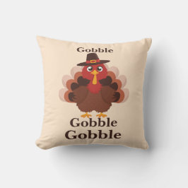 Cute Minimalistic Thanksgiving Funny Gobble Turkey クッション