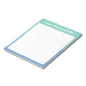 Cute Mint & Blue Simple Modern Personalized Name ノートパッド (回転)