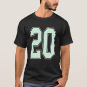 Cute Mint Green Number 20 Jersey Player Uniform #2 Tシャツ (正面)