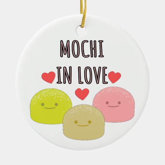 Cute Mochi Cartoon Drawings セラミックオーナメント (正面)