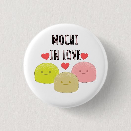 Cute Mochi Cartoon Drawings 缶バッジ (正面)