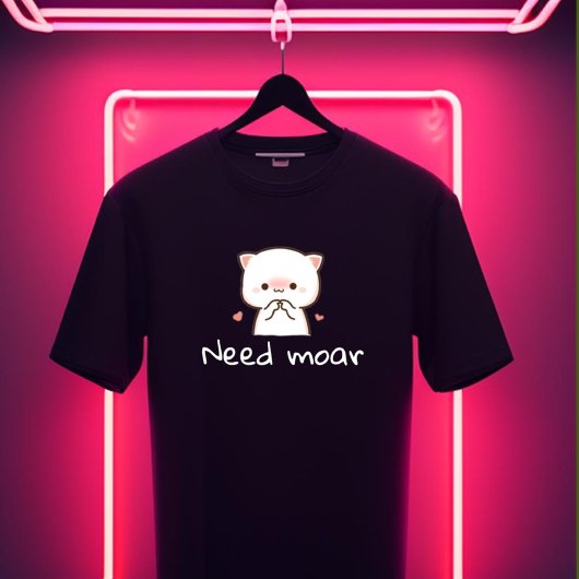 Cute Mochi Cat T-Shirt – 'Need Moar' トライブレンドＴシャツ