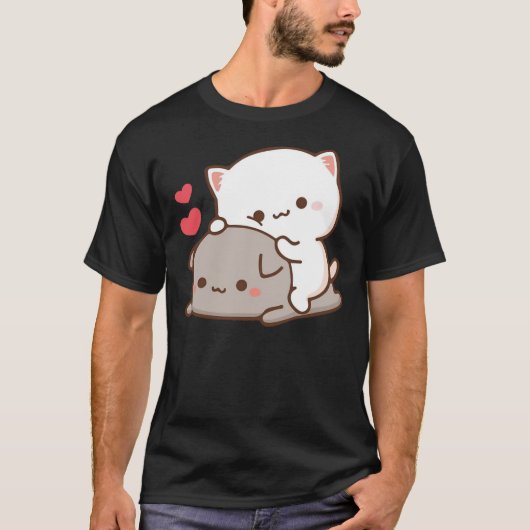 Cute Mochi Peach Cat T-Shirt Tシャツ (正面)