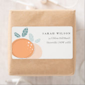 Cute Modern Abstract Orange Fruity Bold Address ラベル (インサイチュ)