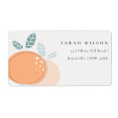 Cute Modern Abstract Orange Fruity Bold Address ラベル (正面)