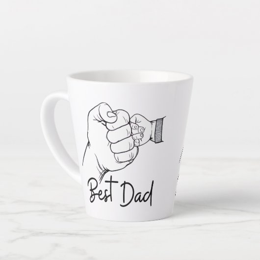 Cute Modern Best Dad  カフェラテマグ (左アングル)