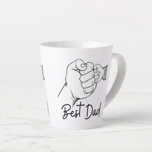 Cute Modern Best Dad  カフェラテマグ (右アングル)