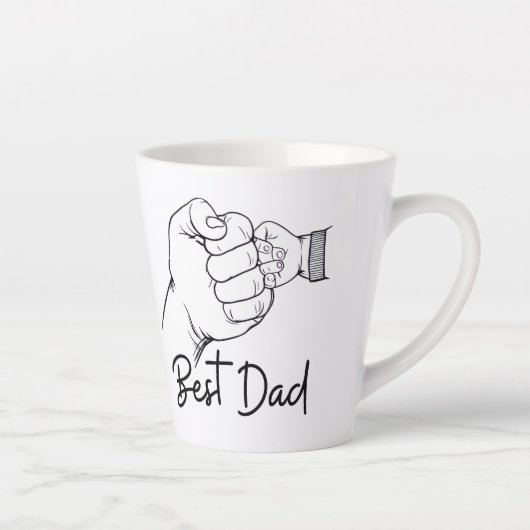 Cute Modern Best Dad  カフェラテマグ (右)