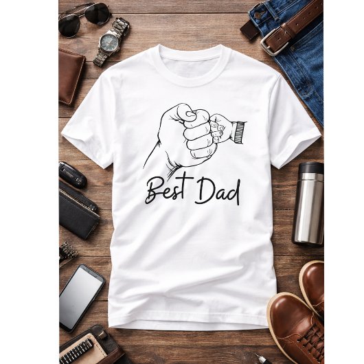 Cute Modern Best Dad  Tシャツ