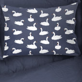 Cute Modern Blue Swan Pattern Pillowcase 枕カバー