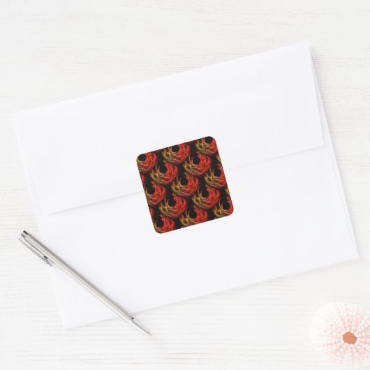 Cute Modern Boho Elegant Abstract Art Pattern #503 スクエアシール (封筒)