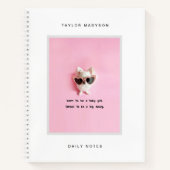 Cute Modern Custom Frame Photo Gift Monogram ノートブック (正面)