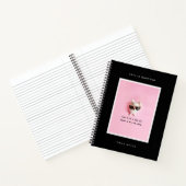 Cute Modern Custom Frame Photo Gift Monogram Black ノートブック (内部)