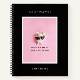 Cute Modern Custom Frame Photo Gift Monogram Black ノートブック