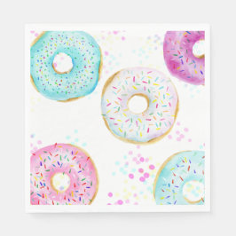 Cute Modern Donut Birthday Party Paper スタンダードランチョンナプキン