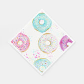 Cute Modern Donut Birthday Party Paper スタンダードランチョンナプキン (角)