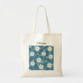 Cute Modern Feminine Personalized Floral Tote Bag トートバッグ