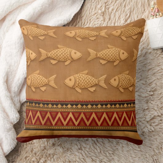 Cute Modern Fish Throw Pillow クッション (ブランケット)
