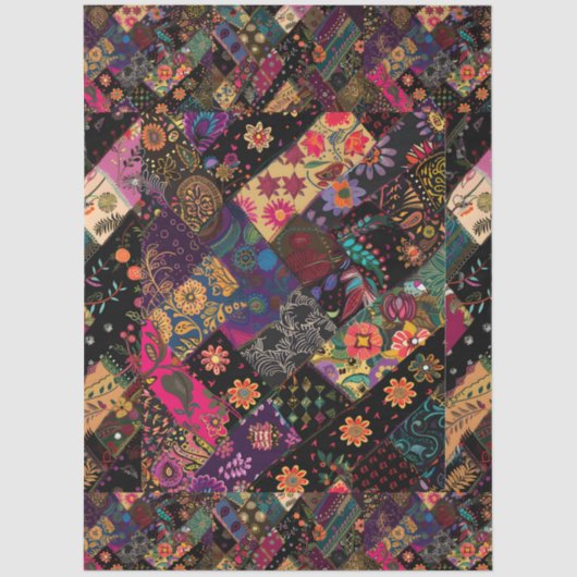 Cute Modern Floral Fun Boho Design Decoupage 薄葉紙 (正面)