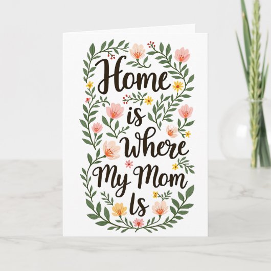 Cute Modern Floral Happy Mother's Day サンキューカード (正面)