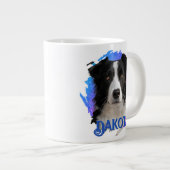 Cute Modern & Fun Blue Border Collie Dog Photo   ジャンボコーヒーマグカップ (正面右)
