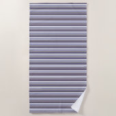 Cute modern gray blue stripes ビーチタオル (正面)