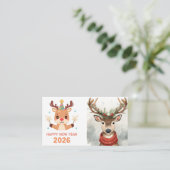 cute modern happy new year business card 名刺 (スタンド正面)