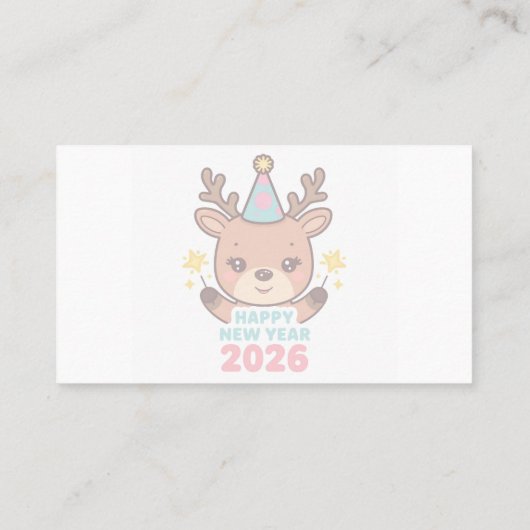 cute modern happy new year business card 名刺 (裏面)