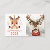 cute modern happy new year business card 名刺 (正面)