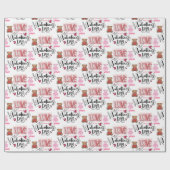 Cute Modern Happy Valentines Day Typography Name  ラッピングペーパー (フラット)