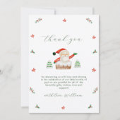 Cute Modern It's Cold Outside Santa Baby Shower  サンキューカード (正面)